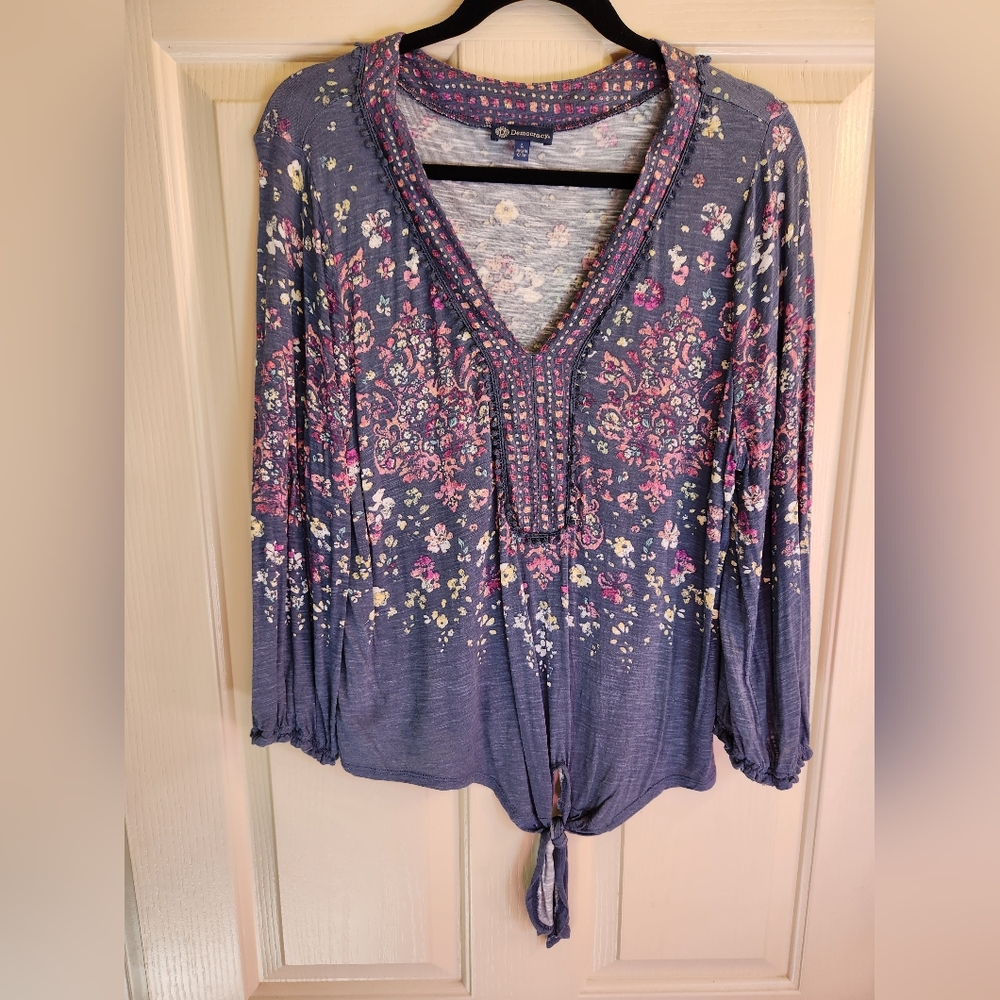 Democracy Tie Front Blouse